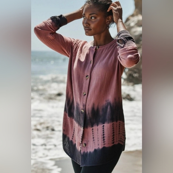 Jill Pure Shirttail GauzeTunic Top& Blouse - Picture 8 of 9